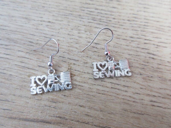 Oorbellen "I love Sewing"