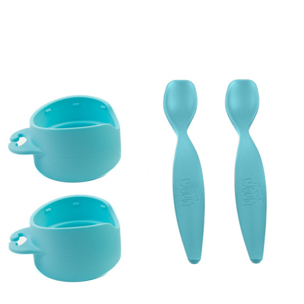 2x Hygiënering +  2 extra lange lepel, blauw