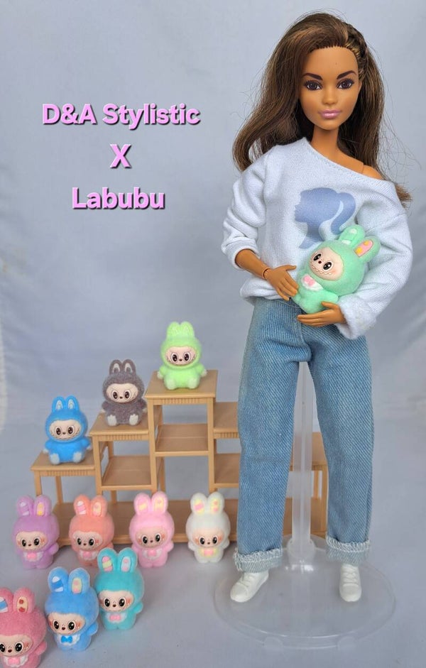 Mini doll's for doll's Labubu staand div kleuren