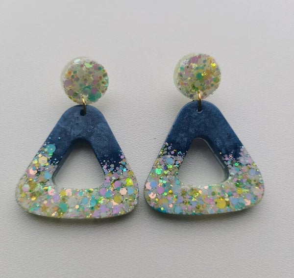 Neon yellow Blue Lagoon Earrings