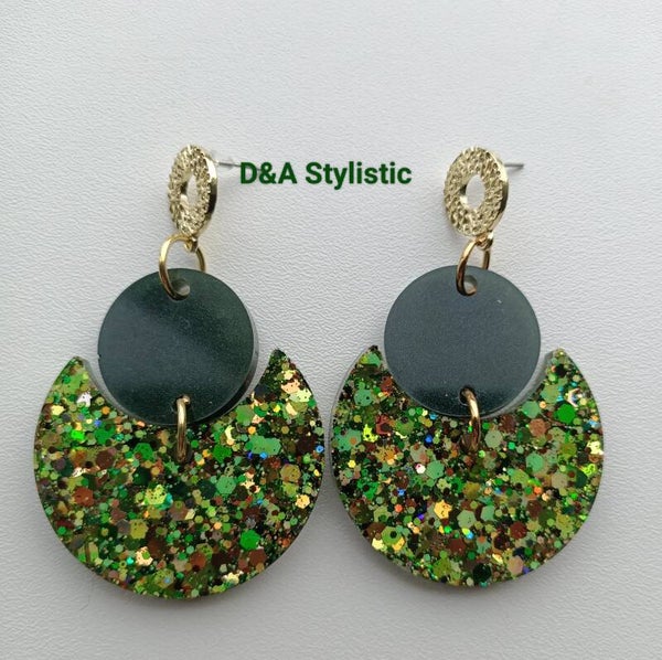 Poison Ivy Moon Earrings