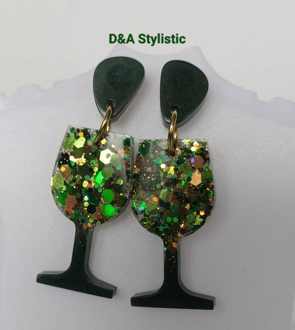 Poison Ivy Wineglas Earrings