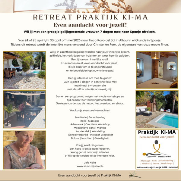 Retreat " Even aandacht voor jezelf" in Spanje 24/25 april (vr)