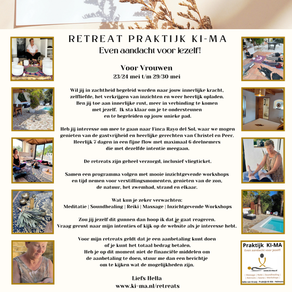 Retreat " Even aandacht voor jezelf" in Spanje 23/24 mei (vr)
