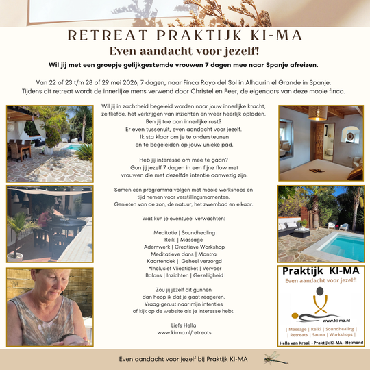 Retreat " Even aandacht voor jezelf" in Spanje 22/23 mei (vr)