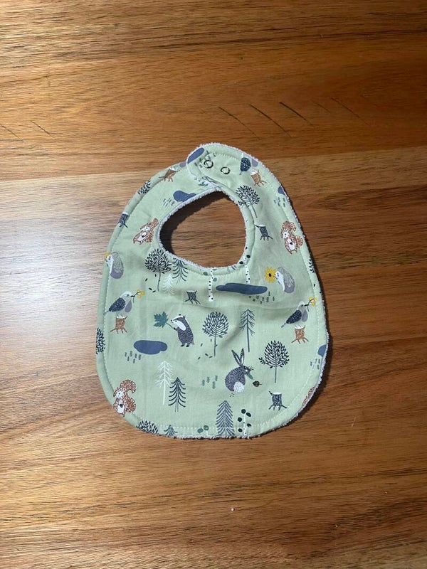 Green animal woodland Bib