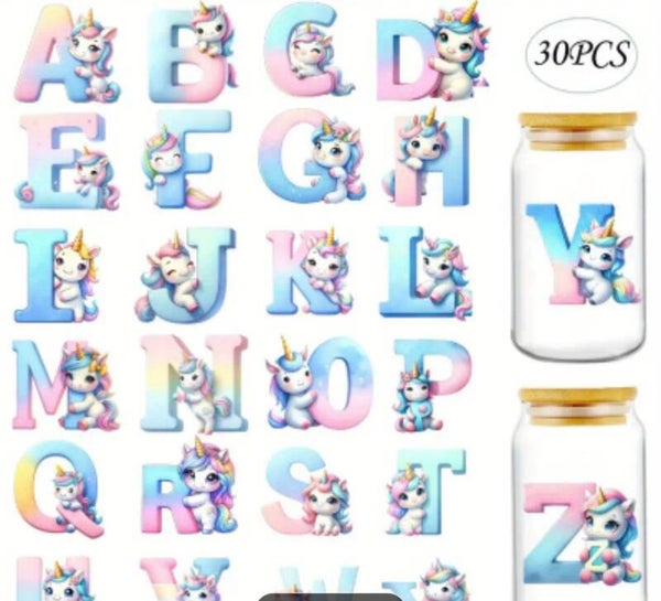 Motivfolie Einhorn Buchstabe