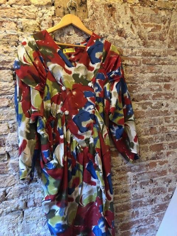 Red vintage flower dress