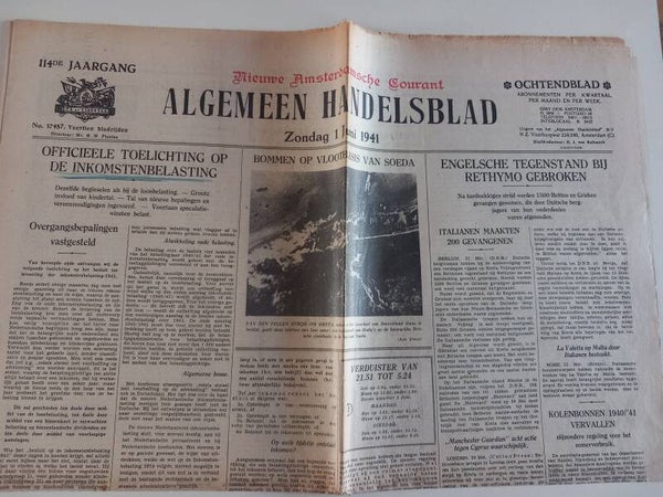 Algemeen handelsblad 1 juni 1941 oorlogskrant