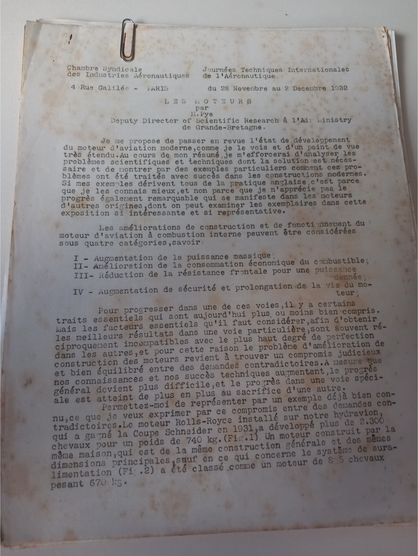 Les Monteurs Parijs  1932 Britse Air Ministry