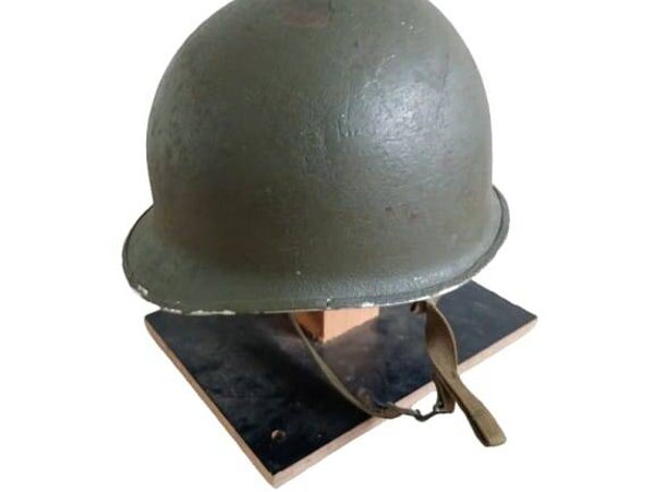US M-1 helmet ww2 front seam name, service number
