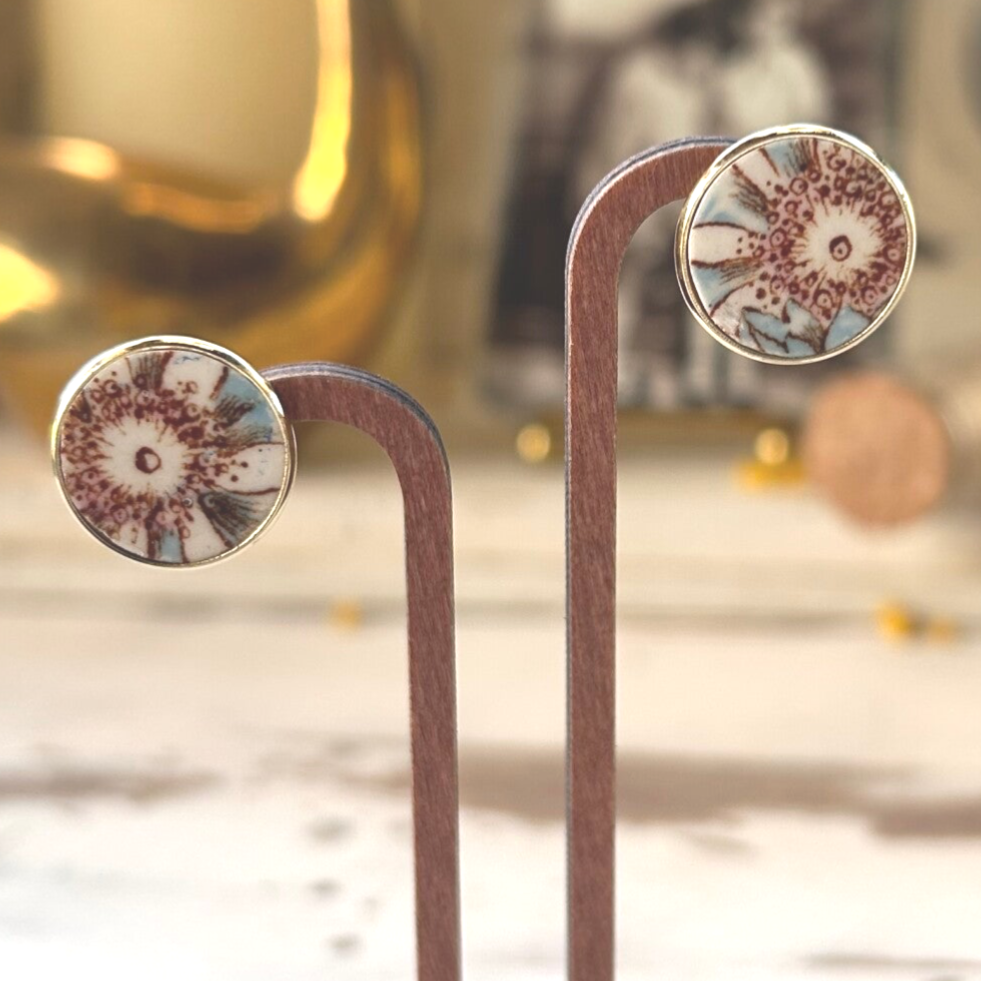 Clips d’oreilles - faïence ancienne Luneville