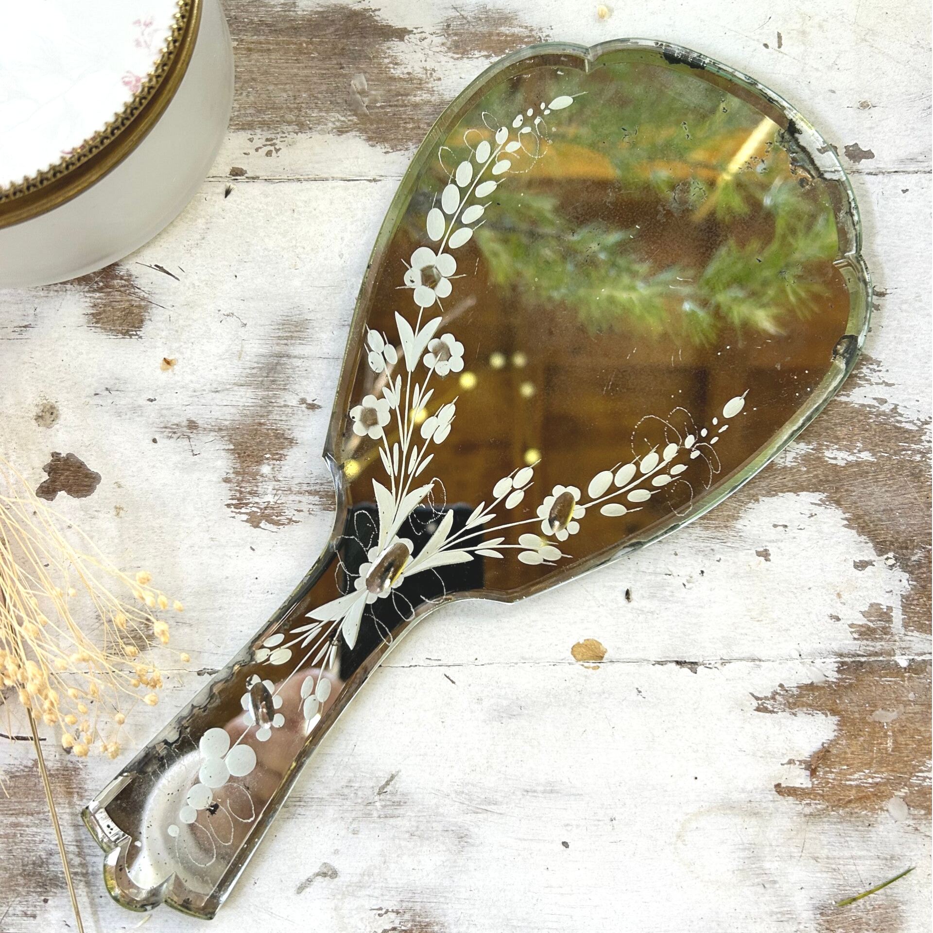 Miroir à main biseauté