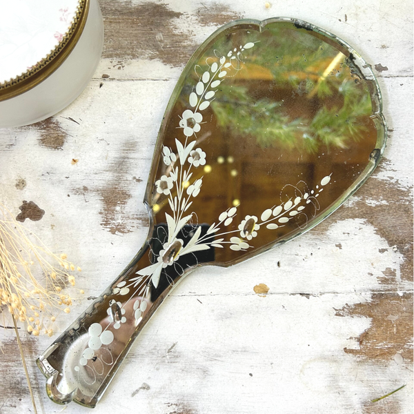 Miroir à main biseauté