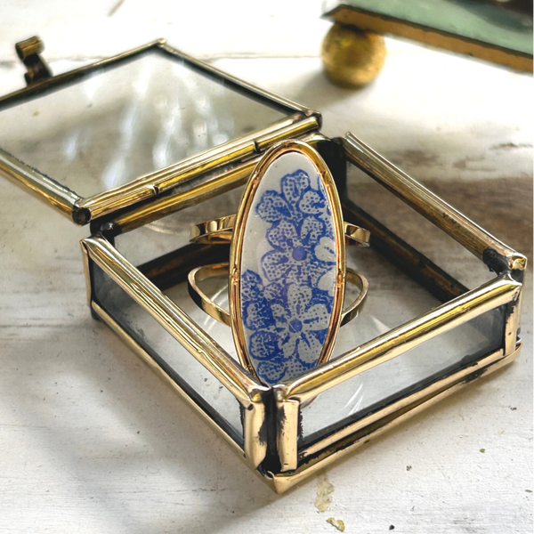 Bague Ovale bleuets