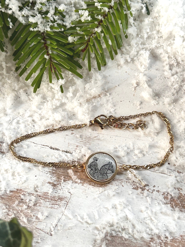 Bracelet doré - le cavalier - terre de fer - Swarovski