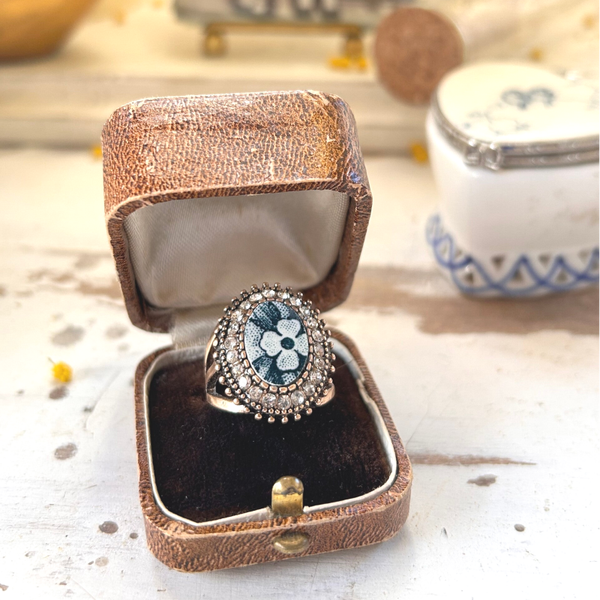 Bague Élégante Florale - Faïence terre de fer - Marie Louise