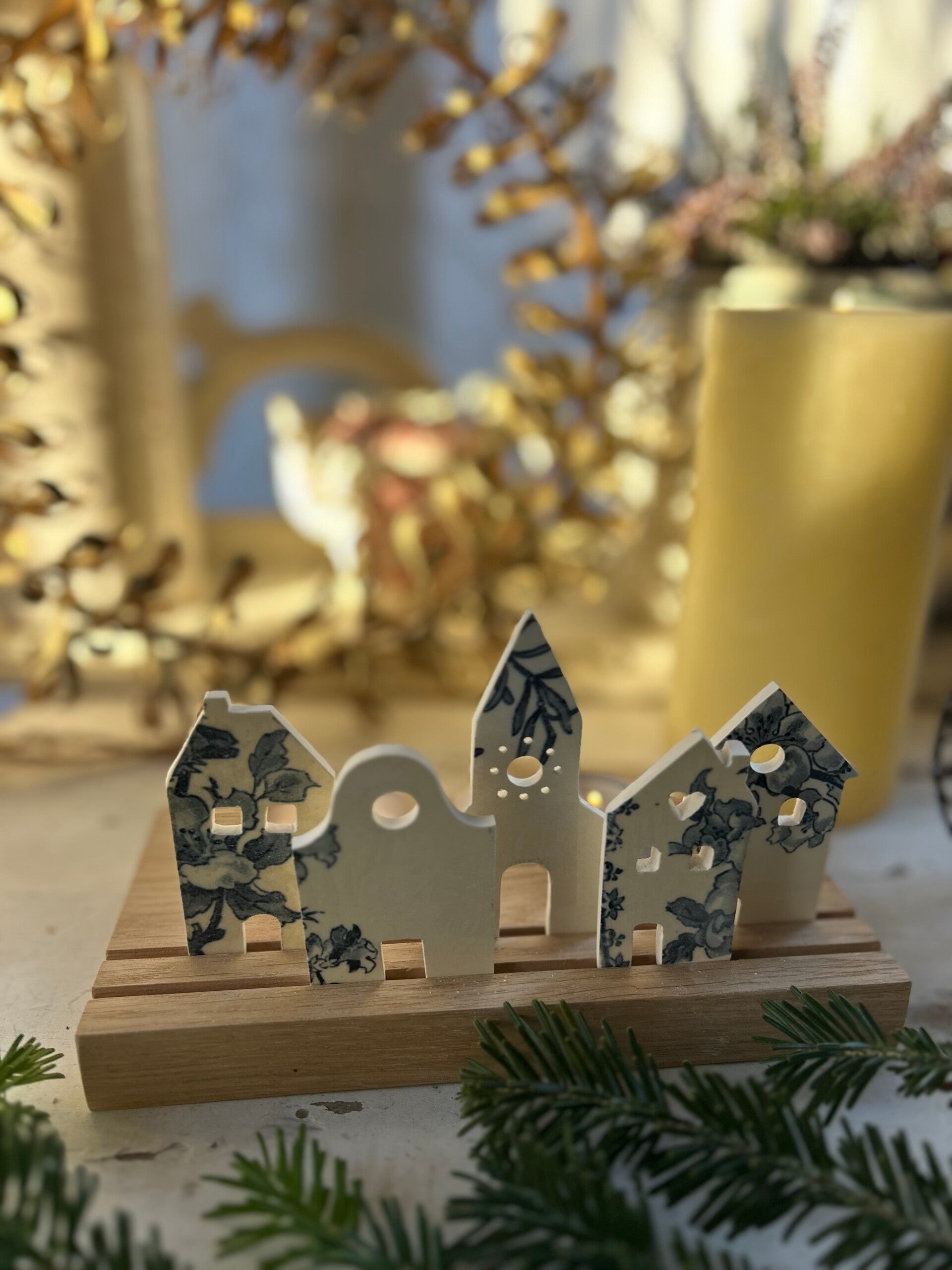 Village de Noël Favori bleu