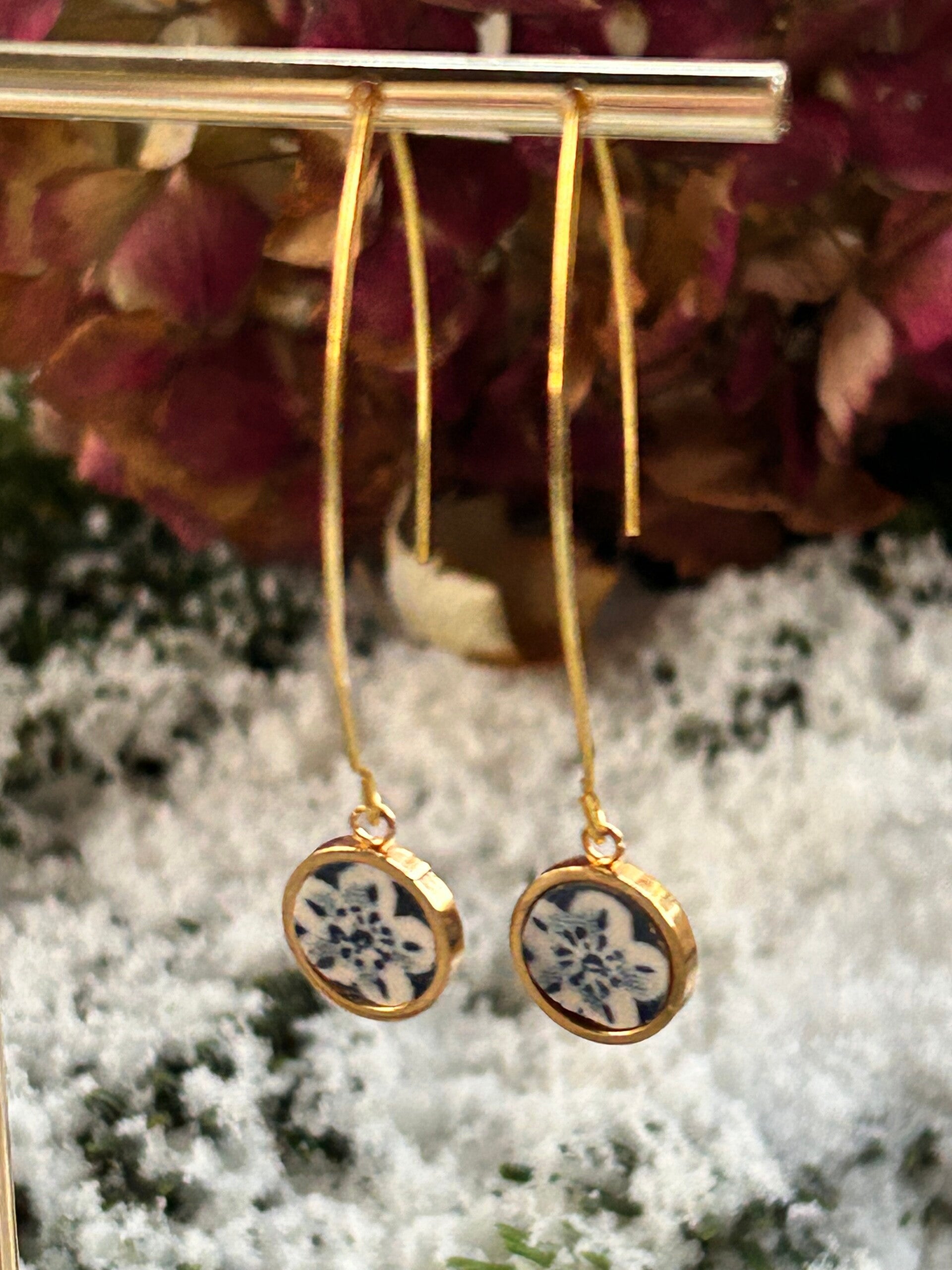 Boucles crochets d’oreilles - bleuets