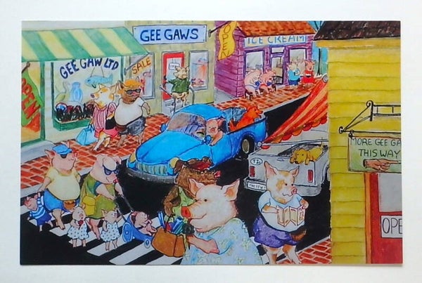 St. Michaels Tourists - 5.5 x 8.5 Oversize Postcard