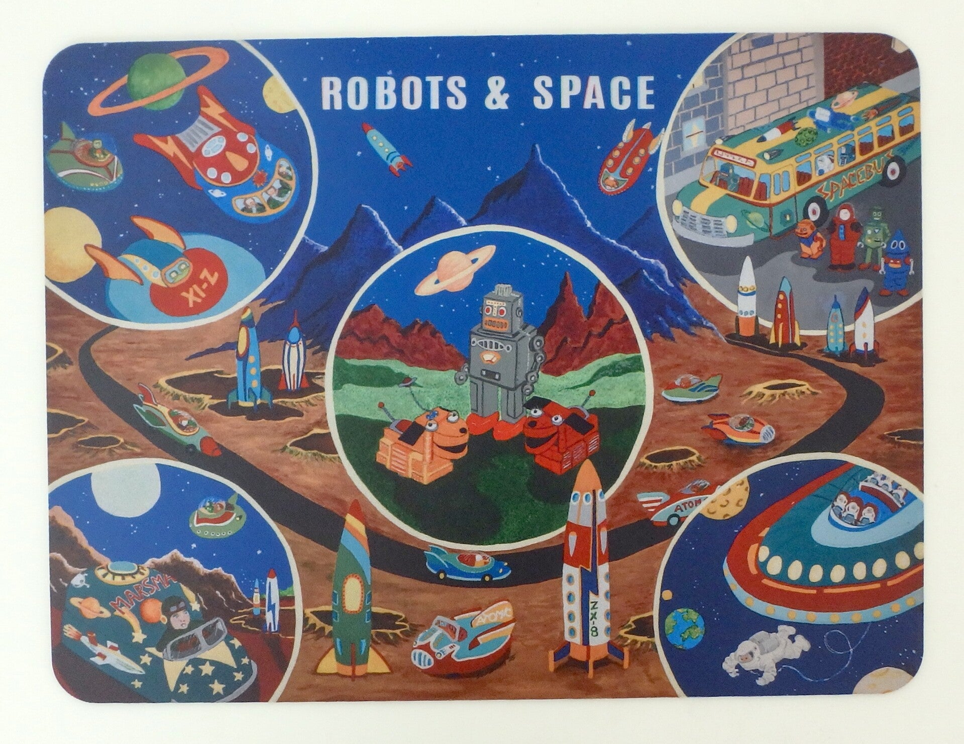 Robots and Space Computer Gaming Pad 12 x 15.5