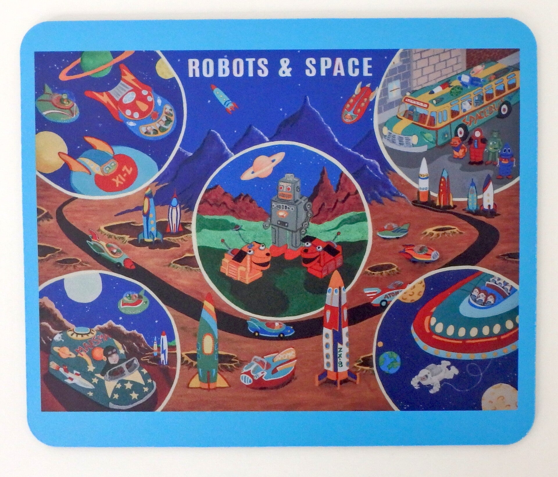 Robots and Space Computer Mouse Pad                9.25 by 7.5
