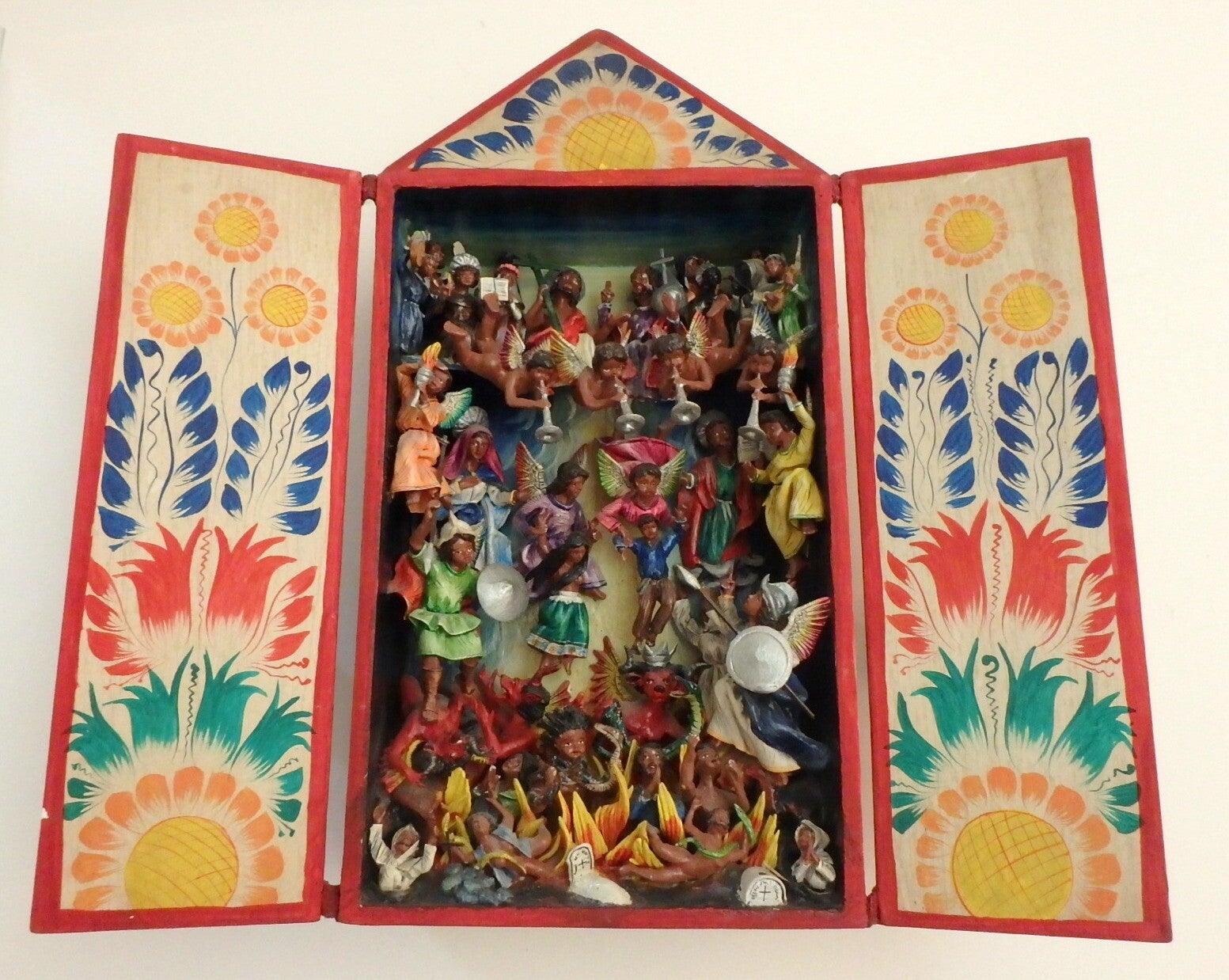 Claudio Jimenez, Lima Peru- Fabulous Folk Art Shadow Box- Heaven and Hell