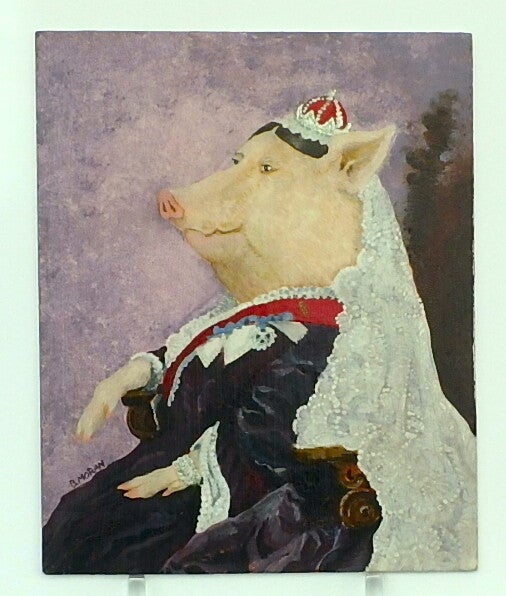 Queen Pigtoria Painting on Wood Panel