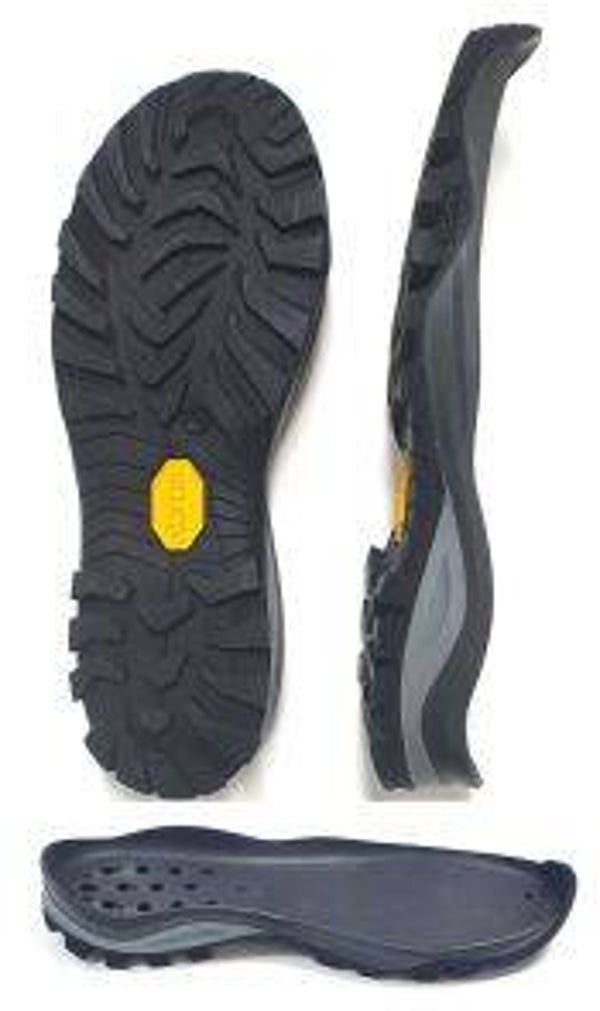 Vibram 502P onderwerk Lite wolf PU tussenzool, sleehak, kuiponderwerk. zwart met grijs