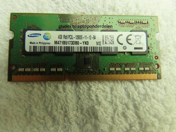 SAMSUNG DDR3 4GB 1x8 PC3L-12800S-11-12-B4 Geheugenkaart Gebruikt 22UU103