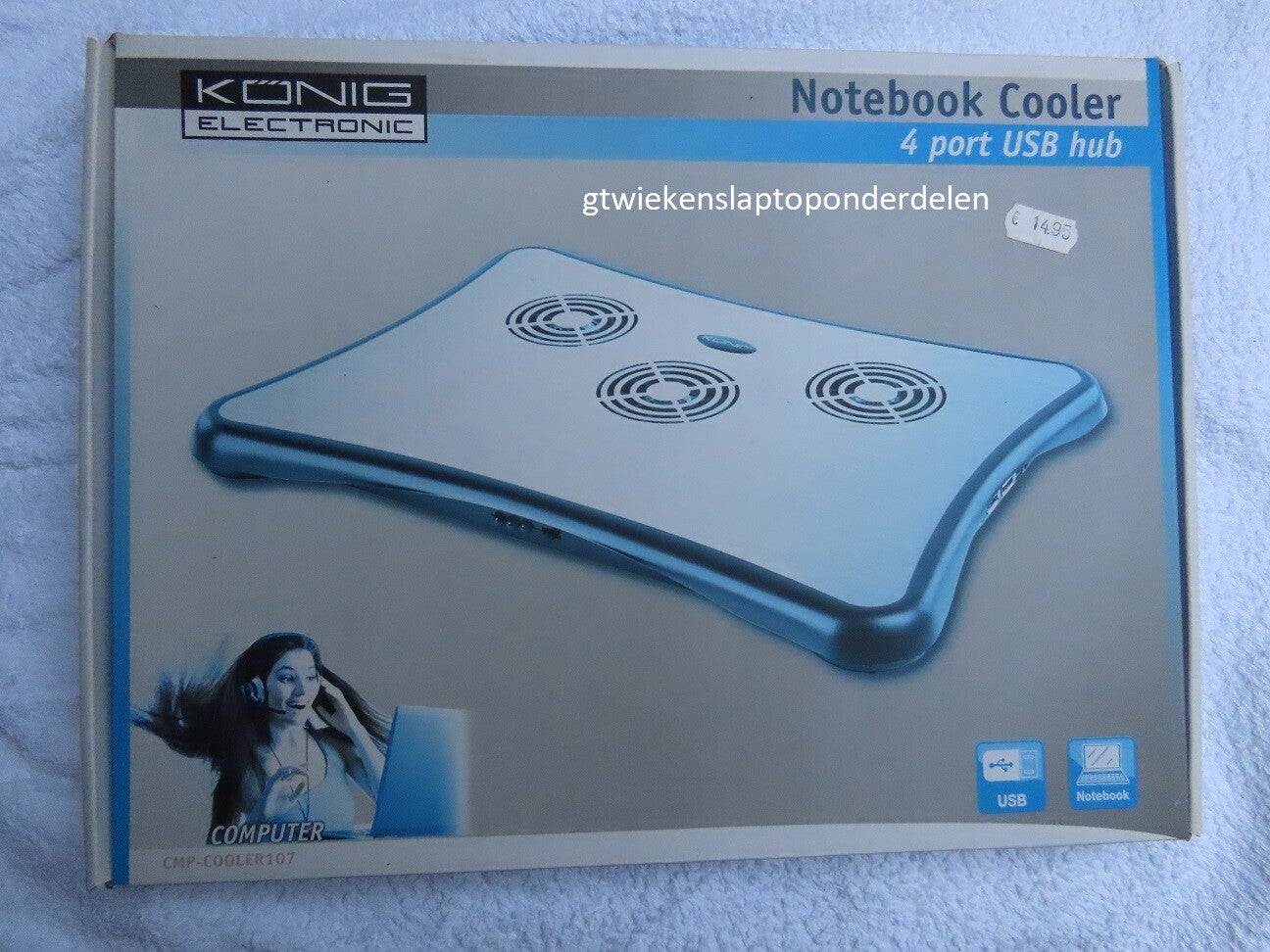 Stijlvolle Laptop Koeler Met 4 USB poort Hup 11225