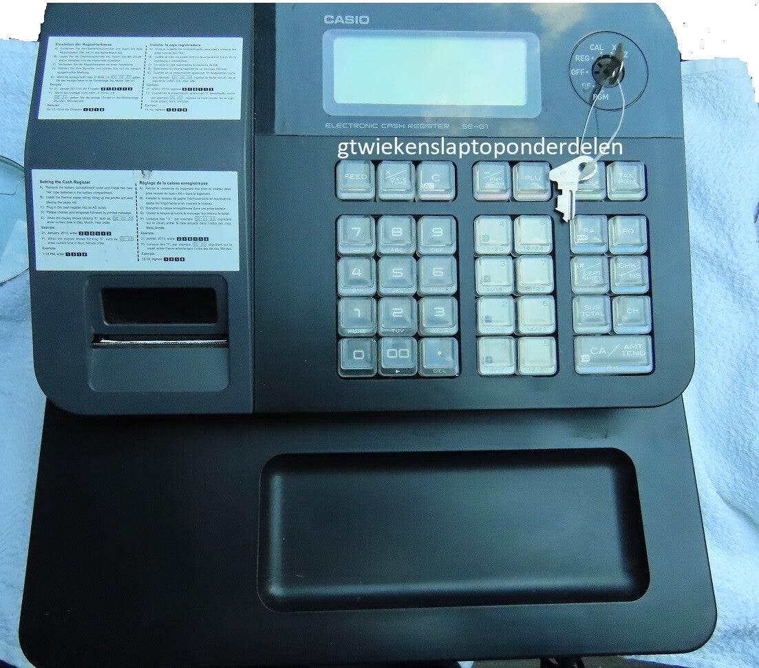 Gebruikte CASIO SE-G7 Elektrische Register KASSA 8 groepen tekst op uitdraai 11227