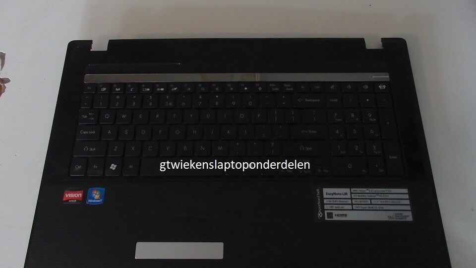 Toetsenbord inkl Bovenplaat Parkard Bell Ms2292 Qwerty  Gebruikt 20192191tr