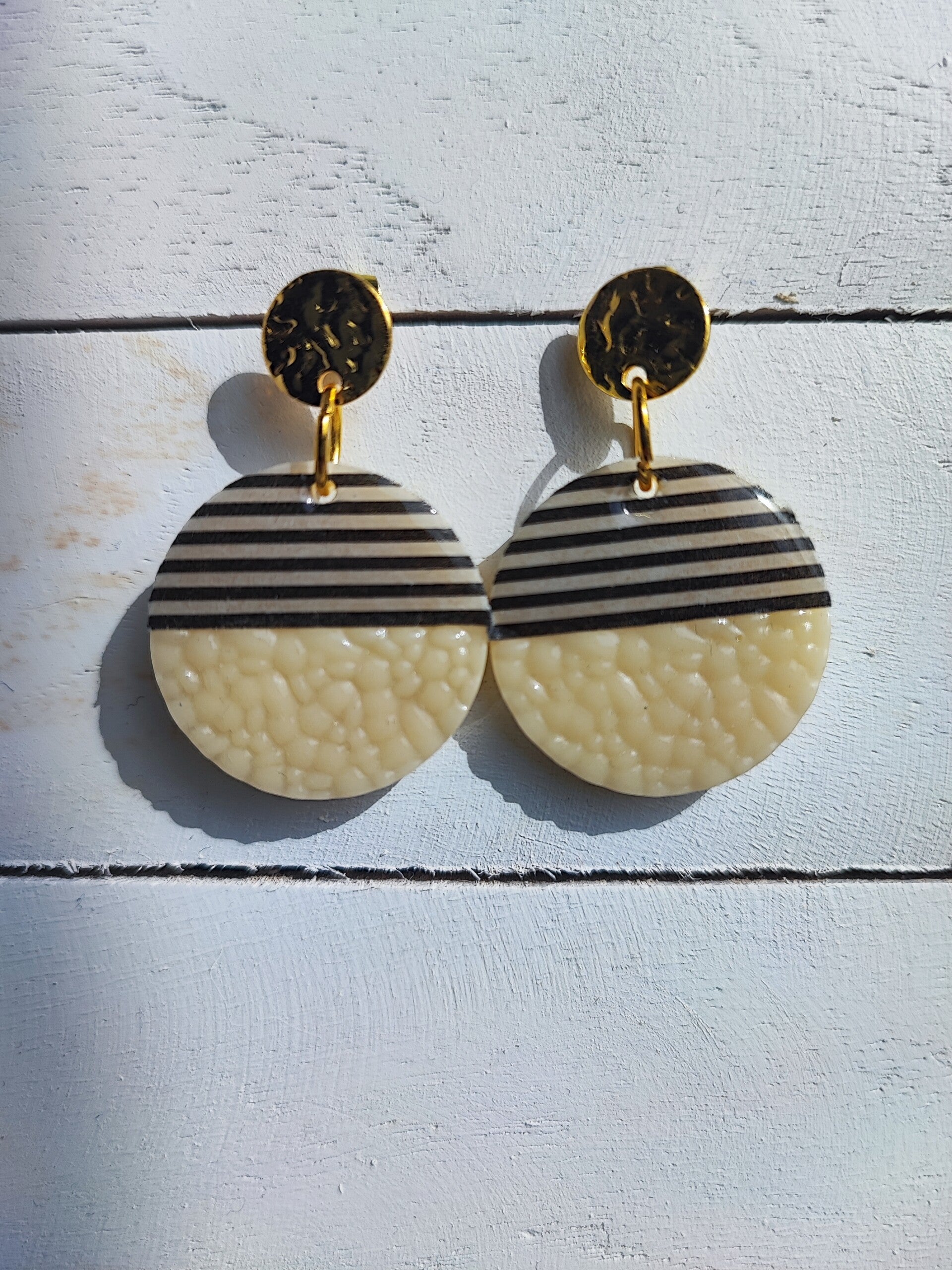 Boucles d'oreilles Soléa écru