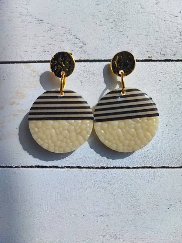 Boucles d'oreilles Soléa écru