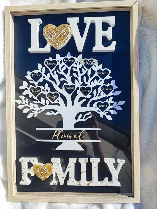 Cadre décoratif personnalisé "Arbre de vie – Love Family"
