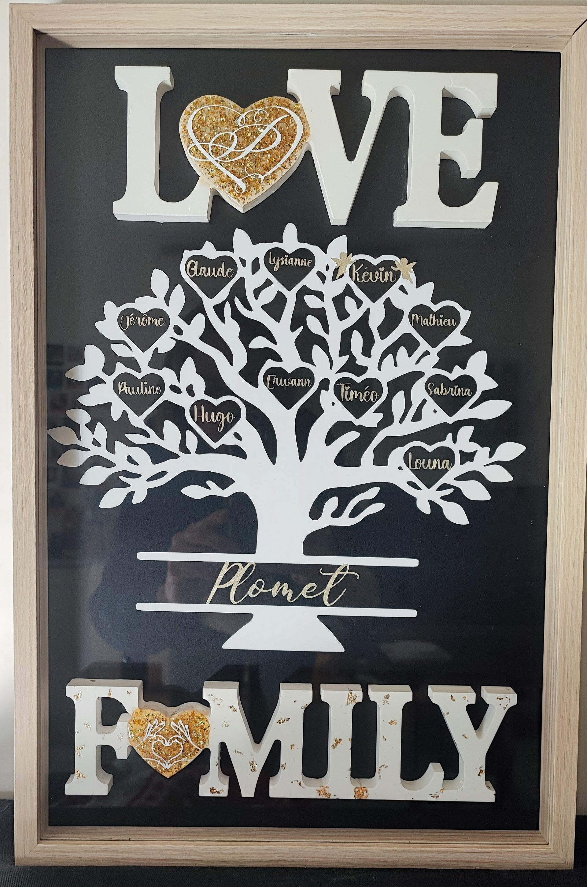Cadre décoratif personnalisé "Arbre de vie – Love Family"