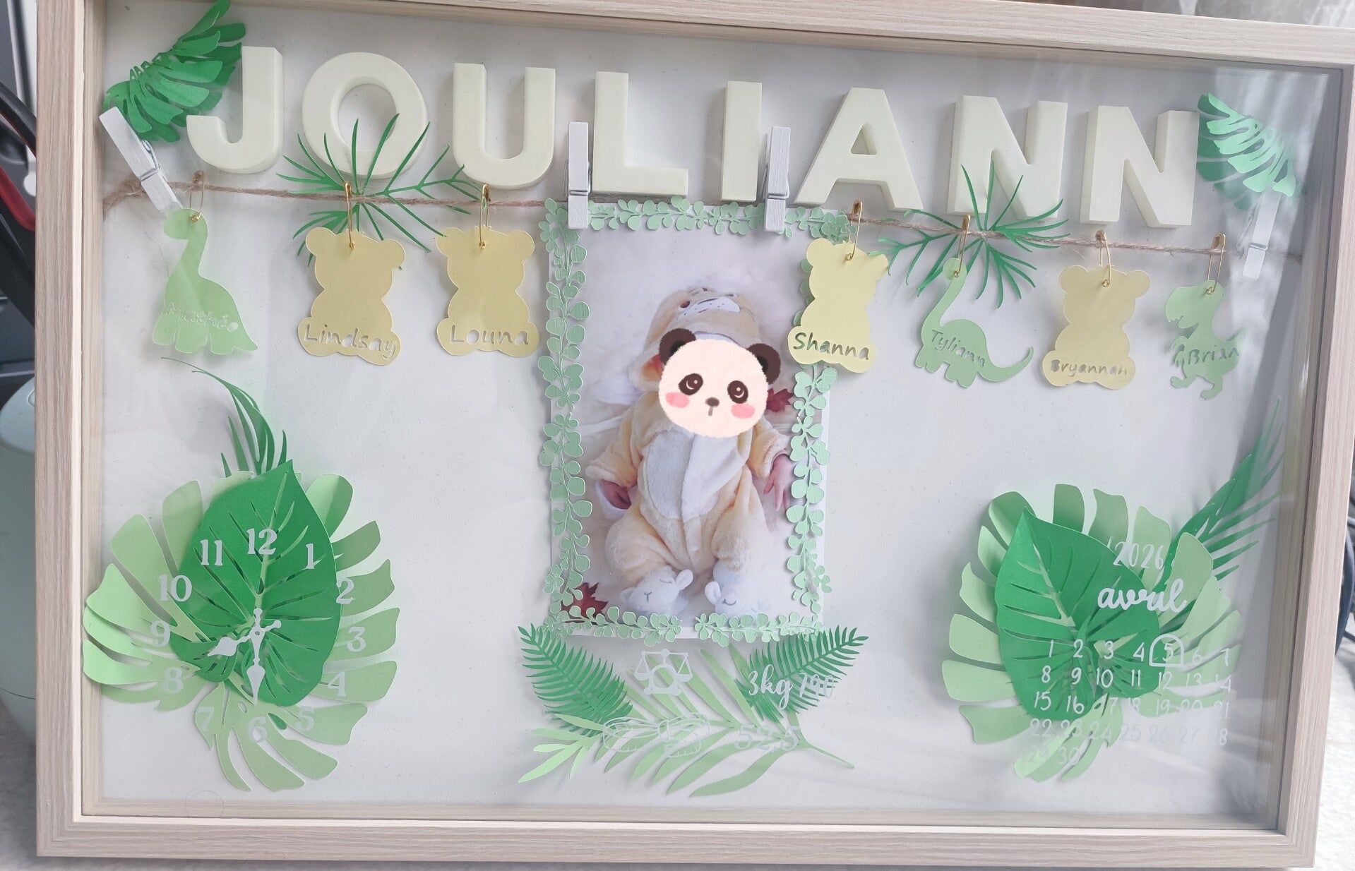 Shadow Box Naissance Personnalisée – Cadre Souvenir Bébé