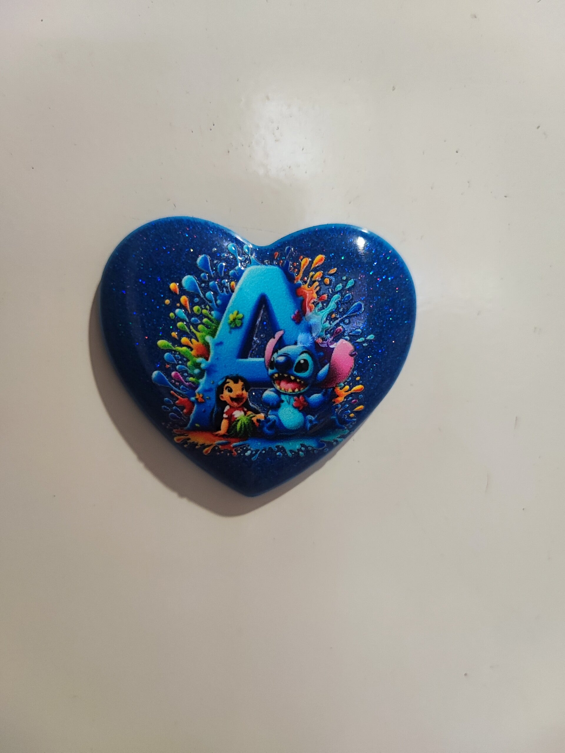 Magnet coeur alphabet Bleu