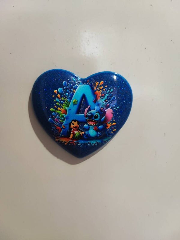 Magnet coeur alphabet Bleu