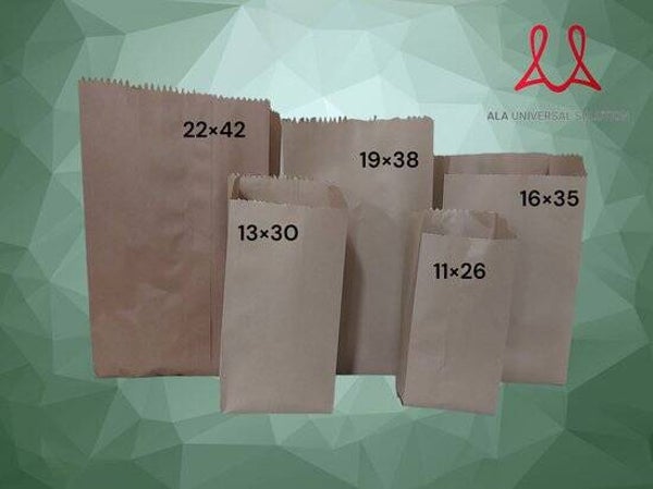 Papieren zakjes - 100 stuks - bruin - 11x8x26cm