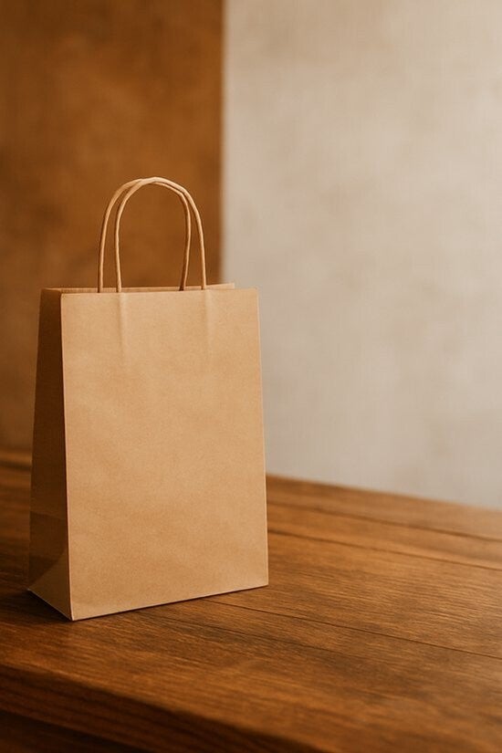 Papieren Tas - 100 stuks - Bruin - 28+15x40cm - Gedraaid Handvat / papieren draagtassen