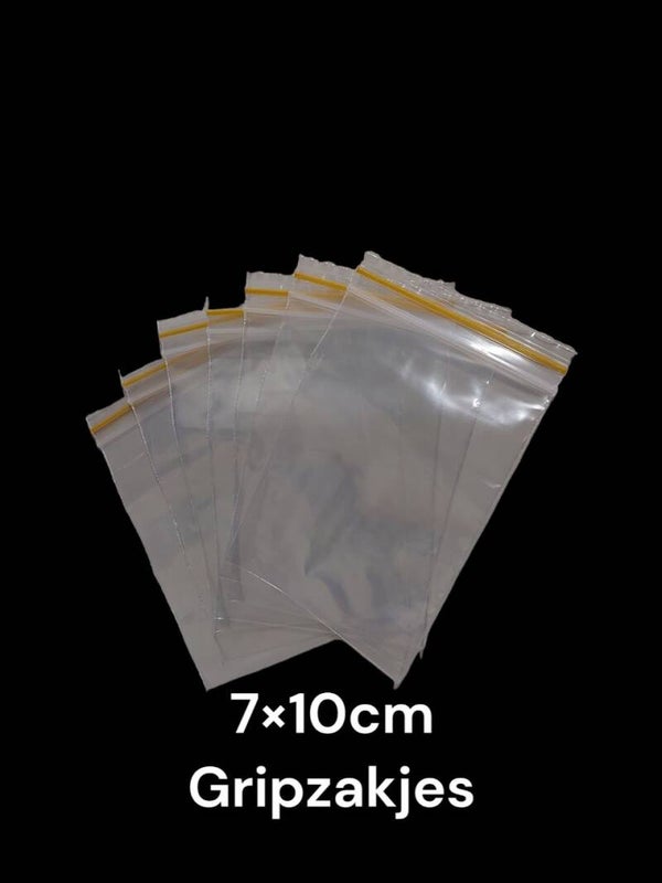 Gripzakjes 70x100 mm / 500 stuks / 0,06 mm dik / Verpakking zipper zakjes
