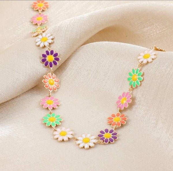Collier Marguerite Émail Coloré - Collection été 2026 -