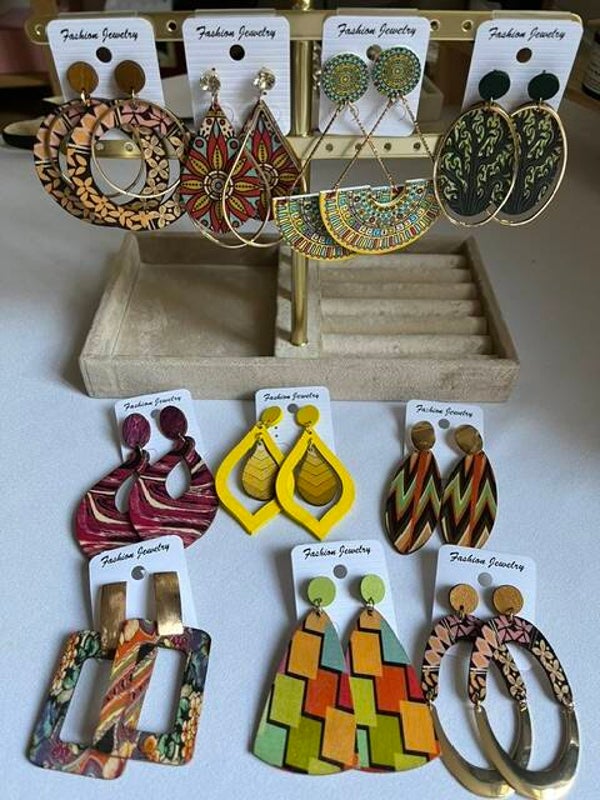 Boucles d'oreilles en bois - Collection Bohème Chic -