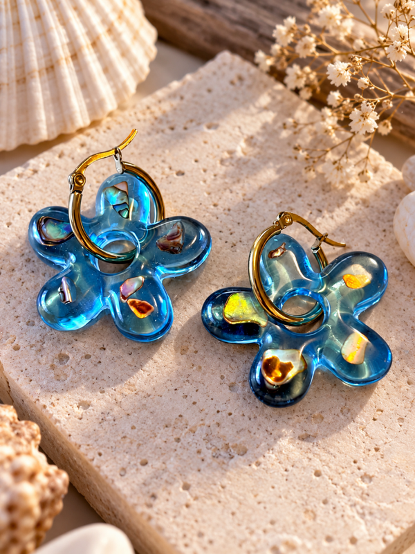 Boucles d’oreilles océan 1