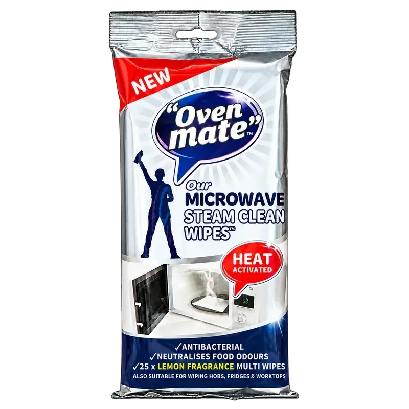 Microwave Steam Clean Wipes – Lemon Fresh, 25 Pack