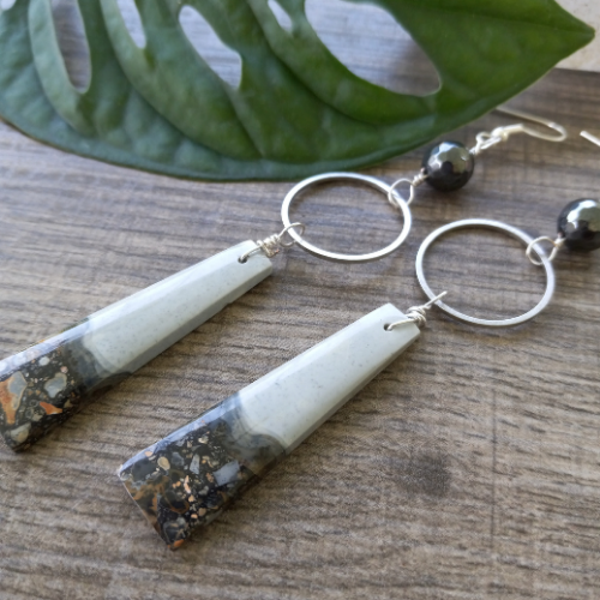 Jasper statement Earrings