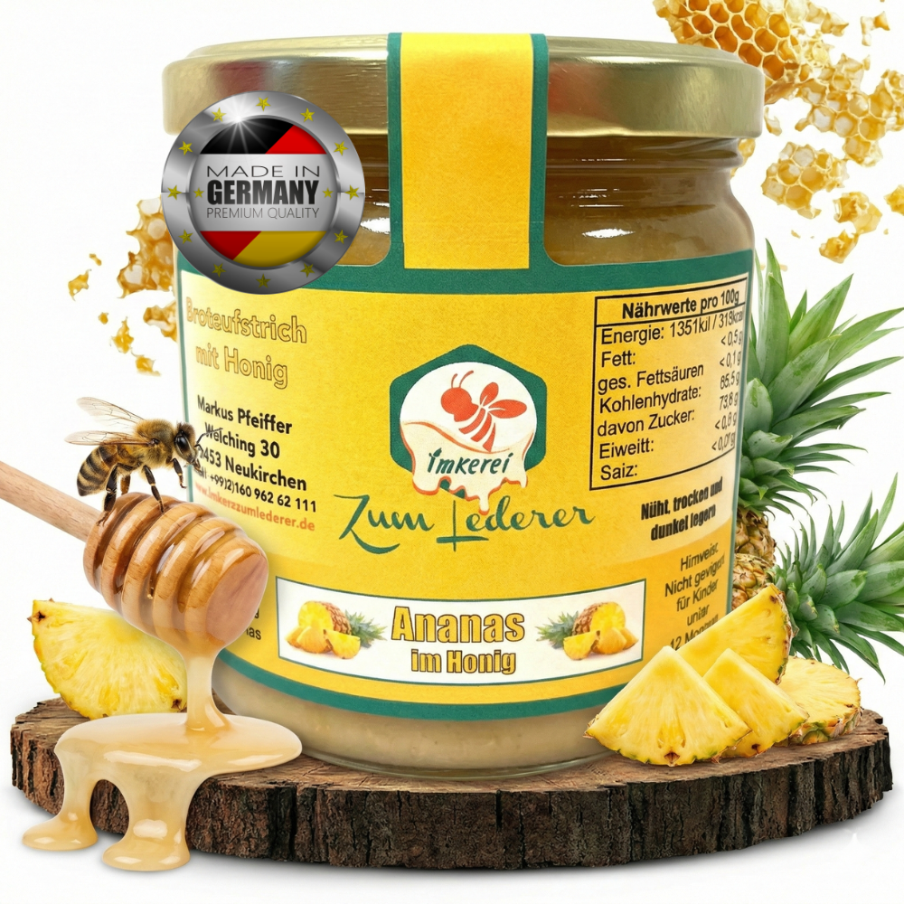 Honig-Mix mit Ananas im Honig 500g (19,98€/kg)