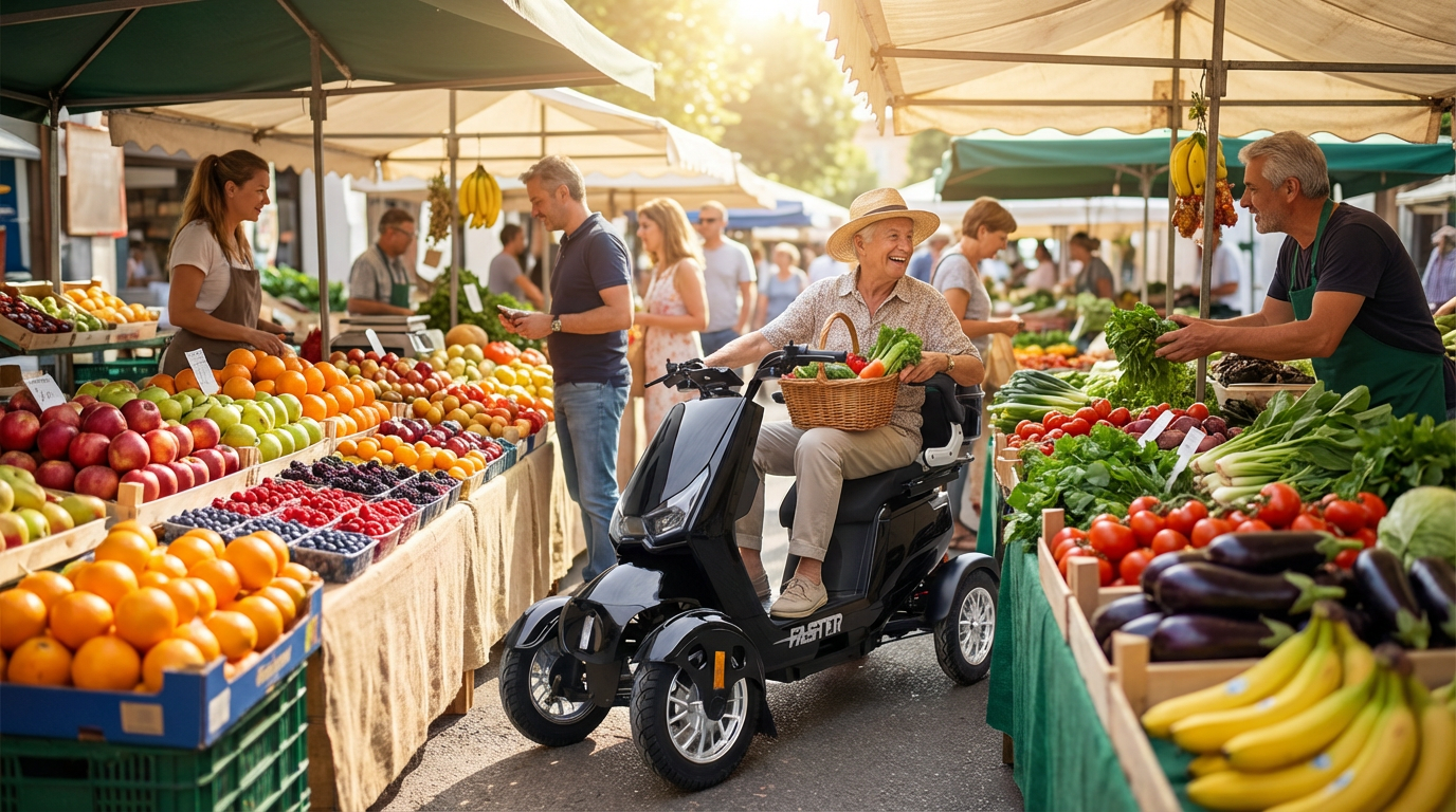 Quadriporteur électrique 4 roues rouge pour seniors à Longueuil - Viva Volt Scooter